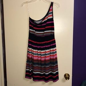 Multi-colored one strap dress
